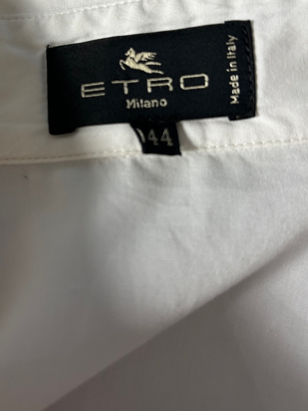 Etro White Dress Shirt with Multicolor Stripe Bib and Cuffs - Picture 2 of 3